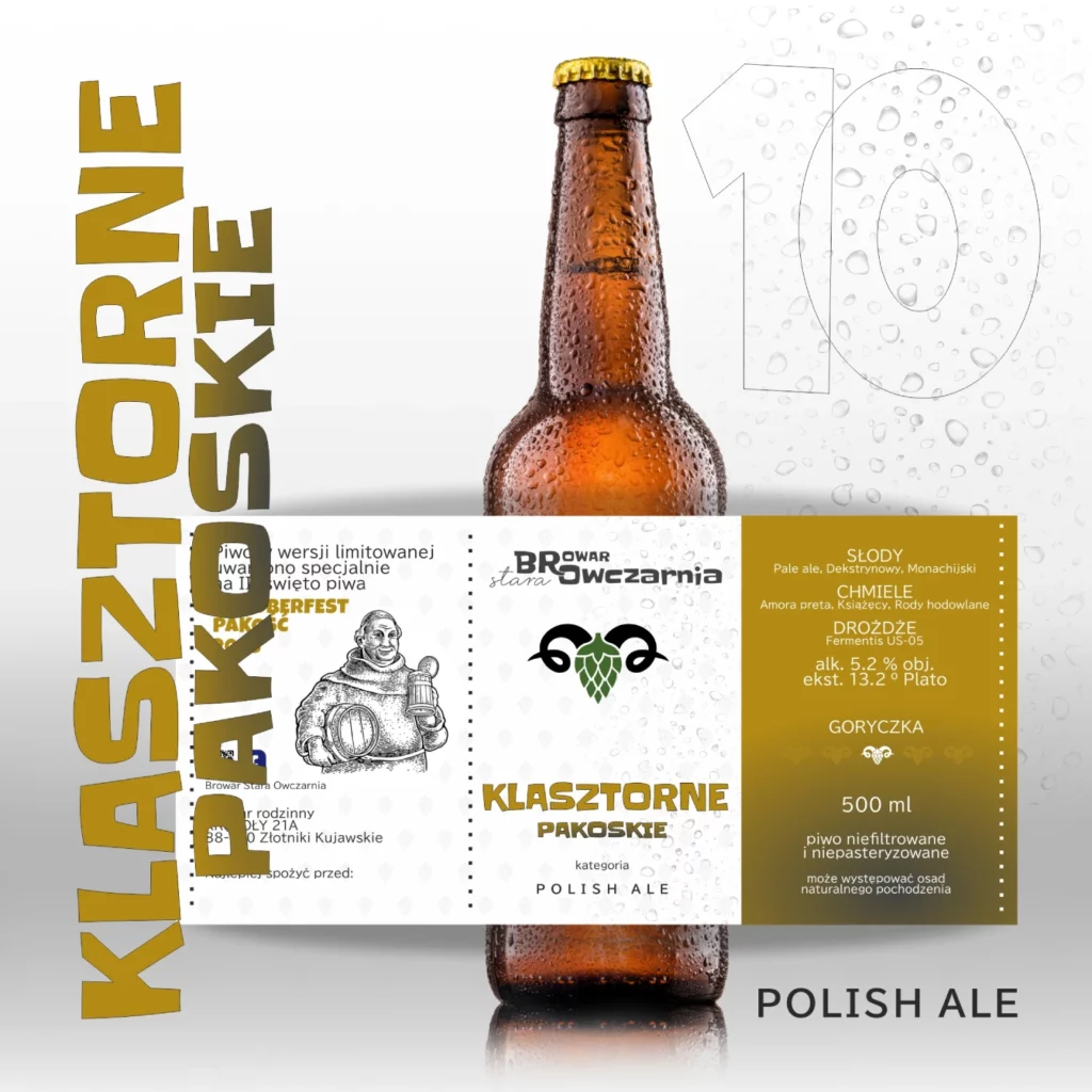 Rzemieślnicze piwo typu POLISH ALE - Klasztorne Pakoskie