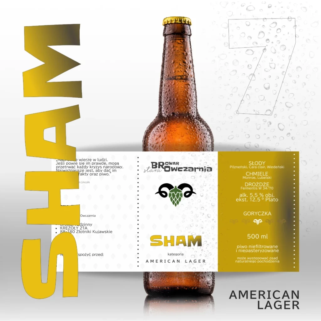 Rzemieślnicze piwo typu AMERICAN LAGER - Sham