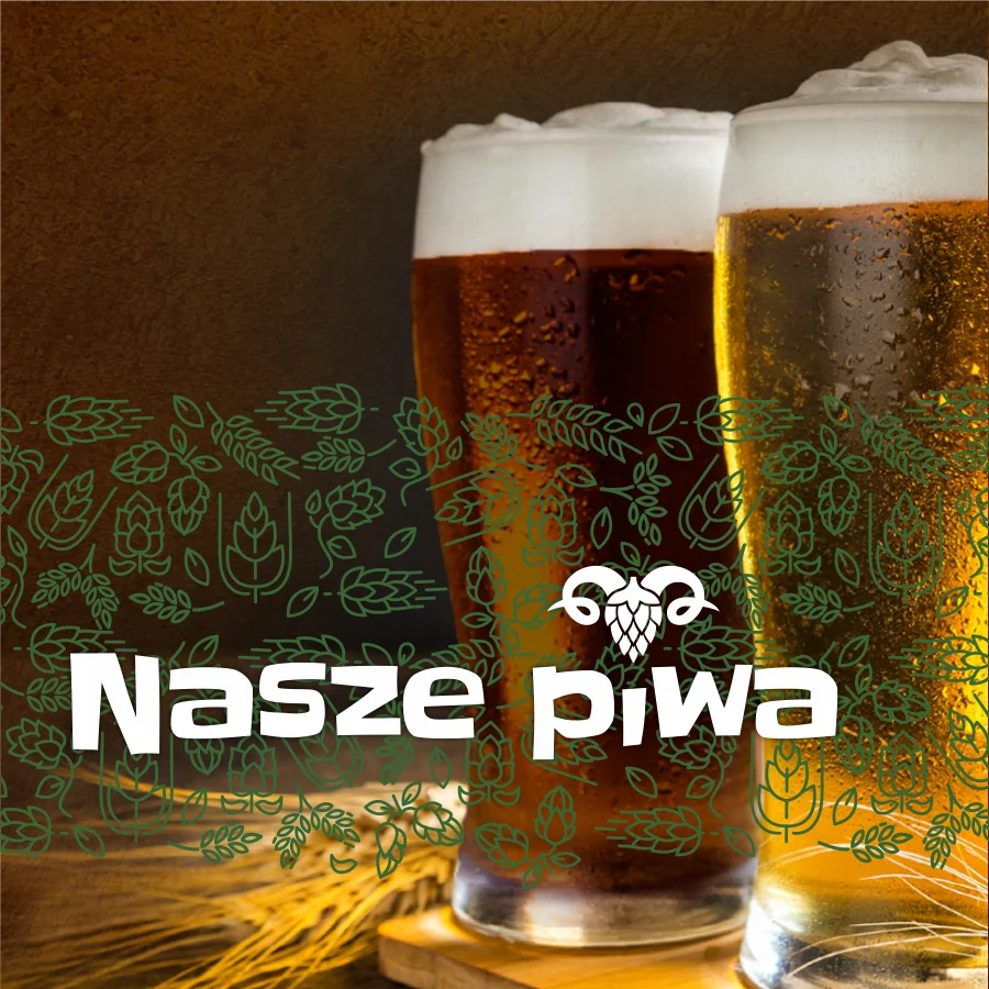 Dwa kufle zimnego piwa (ciemnego i jasnego) stojące na drewnianej desce